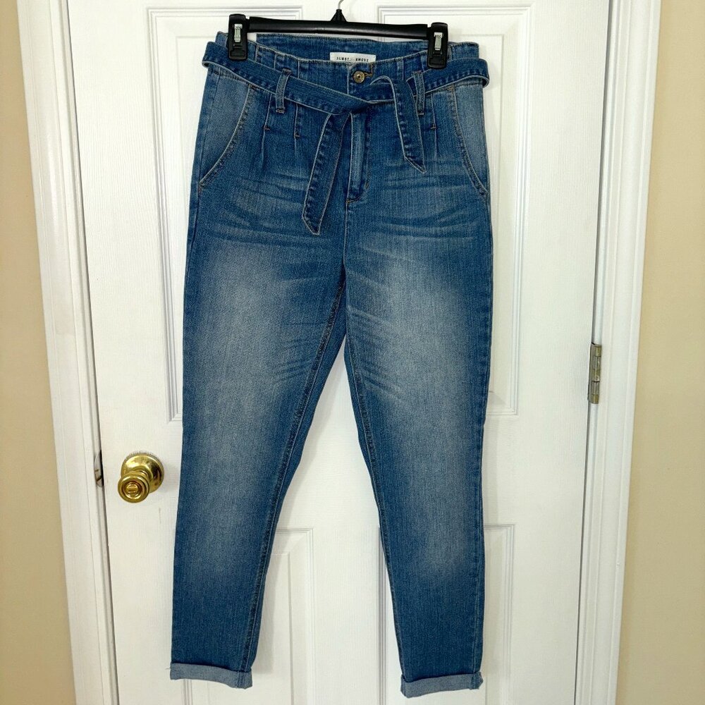 Almost Famous High Waisted Paperbag Stretch Jeans - Picture 2 of 7